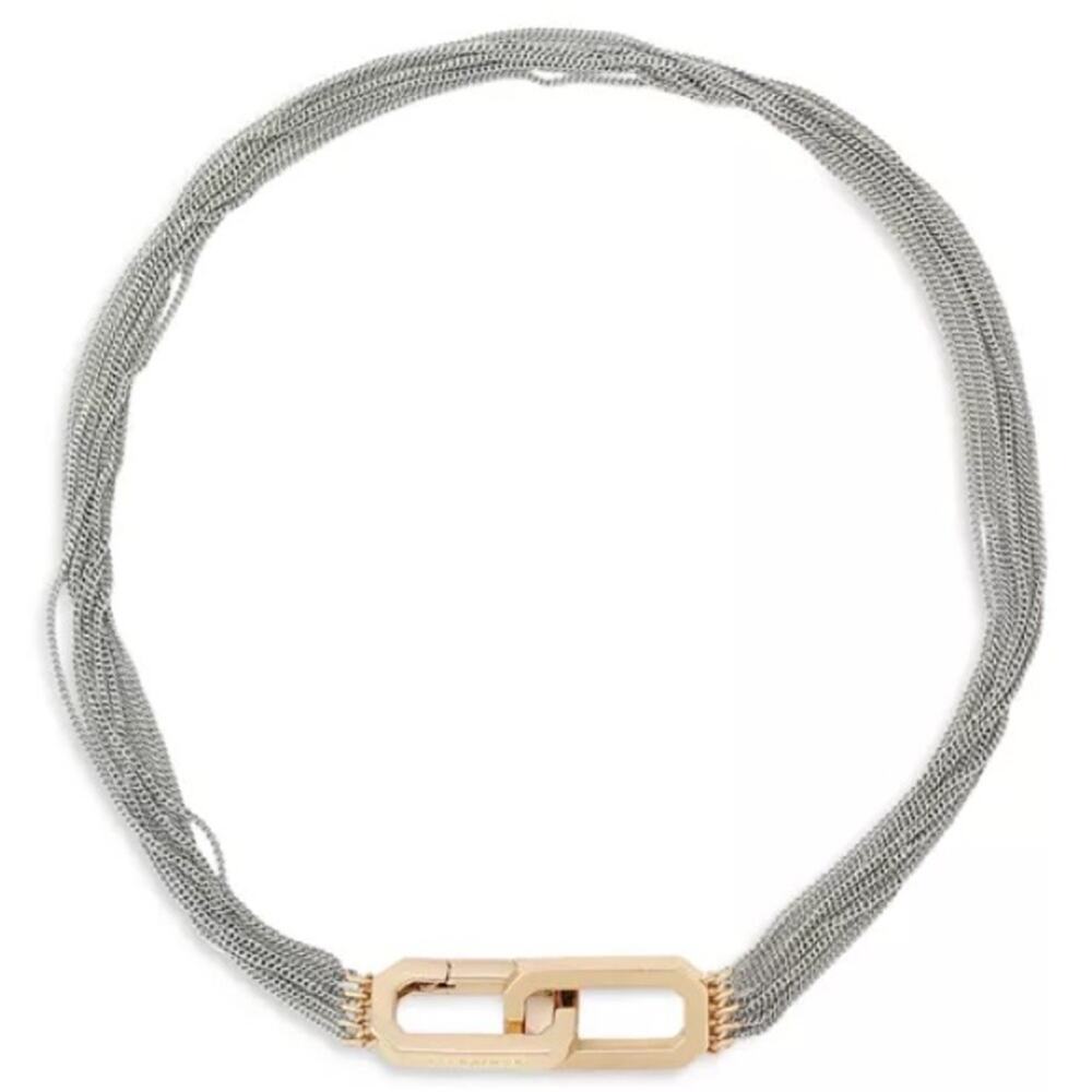 ALLSAINTS Carabiner Multi Chain Collar Necklace, 15" - Picture 4 of 6